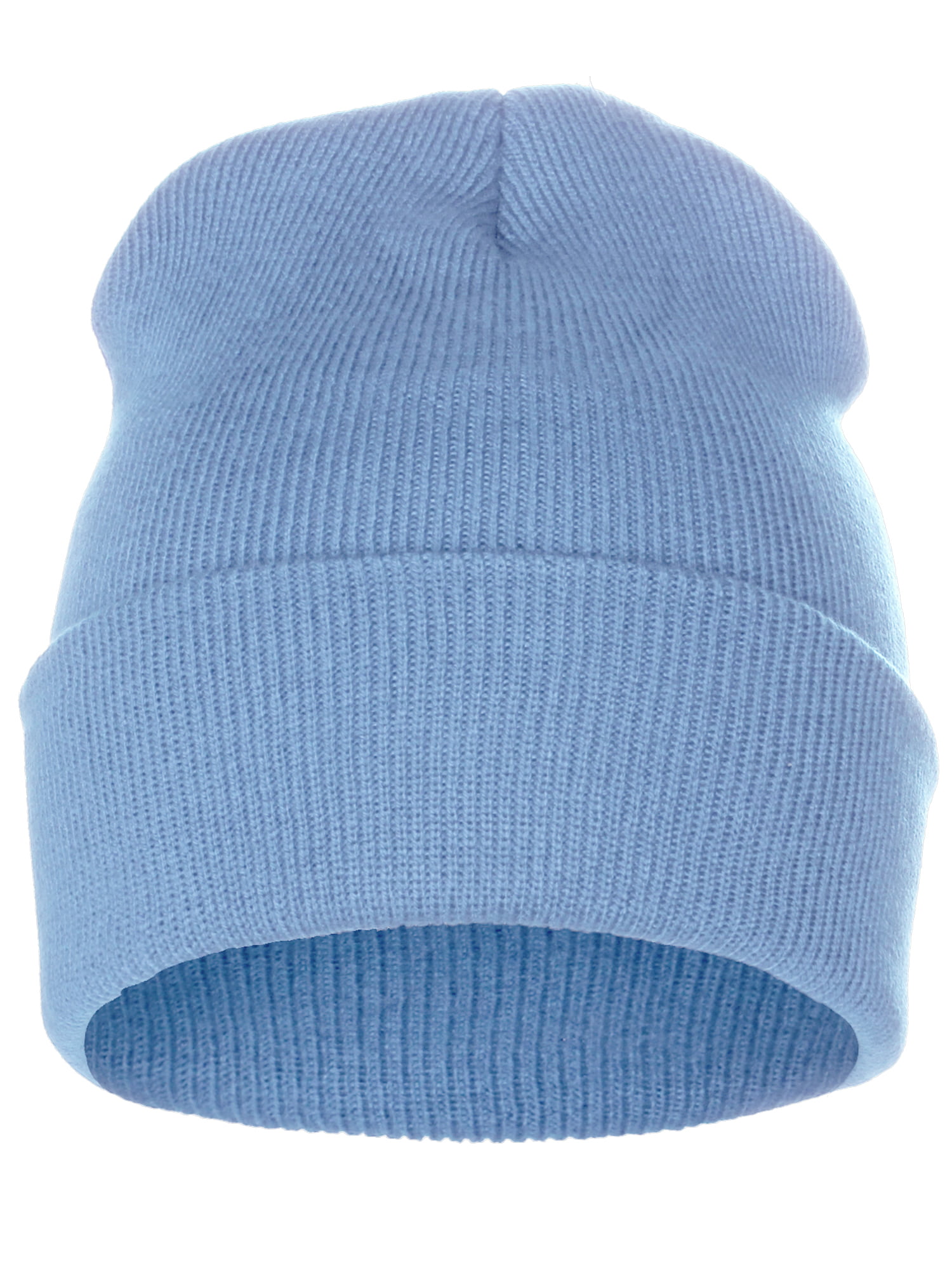 Omkreds Gurgle verden Classic Plain Cuffed Beanie Winter Knit Hat Skully Cap, Sky Blue -  Walmart.com