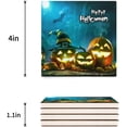 thumbnail image 3 of FMSHPON Halloween Horror Night Pumpkin Set of 8 Coaster for Drinks, Absorbent Ceramic Stone Coasters Cup Mat with Cork Base for Home Kitchen Room Coffee Table Bar Decor, 3 of 4