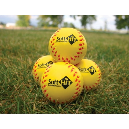 Seamed Foam Practice Softballs - Yellow (6 Pack), Theyre 12 inches in circumference and weigh approximately 2.00 ounces By Soft Hit from