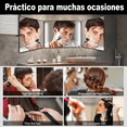 thumbnail image 4 of Espejo 360 Grados Luz Tríptica Espejo Para Corte Pelo, Negro, 4 of 6