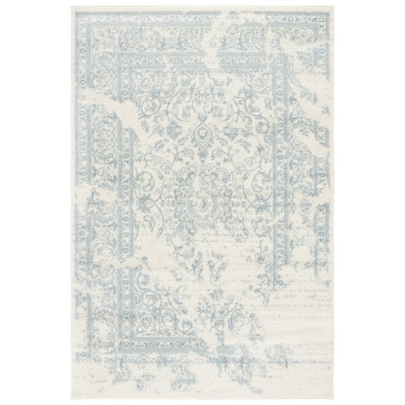 SAFAVIEH Adirondack Zoey Traditional Faded Area Rug, Ivory/Slate, 6' x 9'