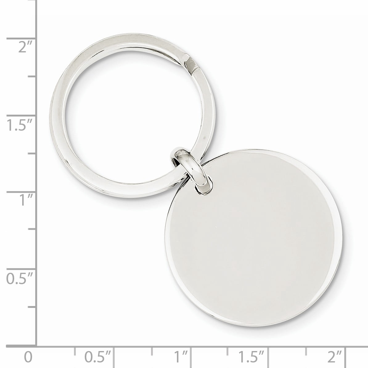 Sterling Silver Rhodium-plated Key Ring - Size 11