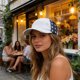 thumbnail image 5 of Americans Flag Baseball Cap Embroidered Distressed Ponytail Hat For Women Adjustable Mesh Back Outdoor White, 5 of 6