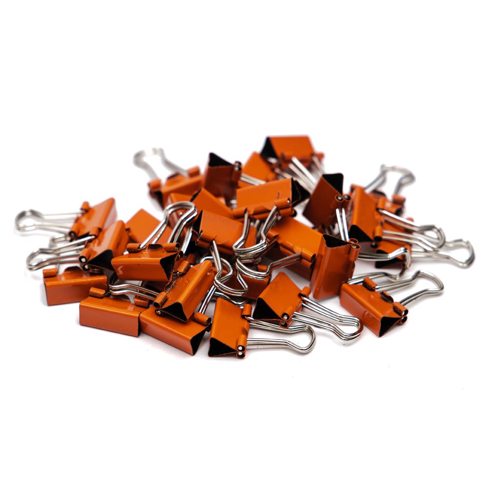 JAM Paper Colorful Binder Clips, Extra Small, 3/5 inch (15 mm), Orange, 30/Pack
