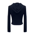 thumbnail image 6 of Zip Up Cardigan Women Hooded Long Sleeve Drop Shoulder Knit Sweater Outerwear Hoodies, 6 of 6