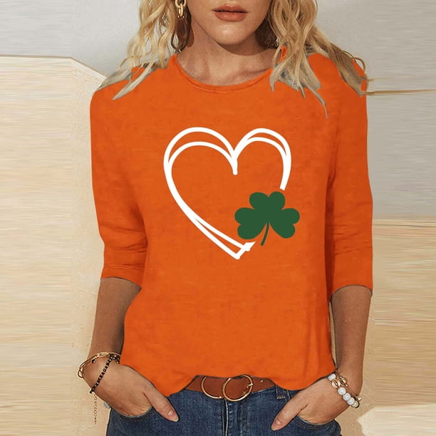 TaTaai Womens Saint Patricks Day Tshirt Celtic Knot Print Short Sleeve Relaxed Fit Round Neck Casual Top Lightweight Soft Cotton Gift