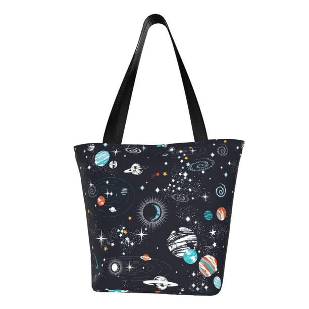 Fotbe Galaxy2 Bolsa de Playa con Estampado, Bolsa de Hombro, Bolsa de Mano Espaciosa, Bolsa de Viaje Ligera, Bolsa de Compras Versátil