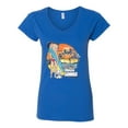 thumbnail image 2 of Wild Bobby Betty Boop Endless Summer Beach the Dog Betty Boop Women’s Standard V-Neck Tee, Royal, Small, 2 of 5