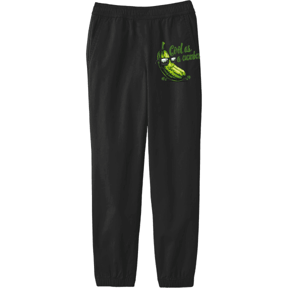 Cool As A Cucumber Humor Youth Black Jogger Pants-Medium