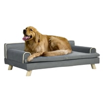 COCOKUN Pet Sofa for Large Medium Dogs, Dog Couch with Water-resistant Fabric & Washable Cushion, Sturdy Wooden Legs for Support, Indoor Furniture, Grey, 39"