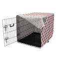 thumbnail image 3 of Floral Dog Crate Cover, Traditional Style Japanese Inspired Chrysanthemum Flowers Print in Monotone, Easy to Use Pet Kennel Cover Small Dogs Puppies Kittens, 7 Sizes, Pale Maroon White, by Ambesonne, 3 of 6