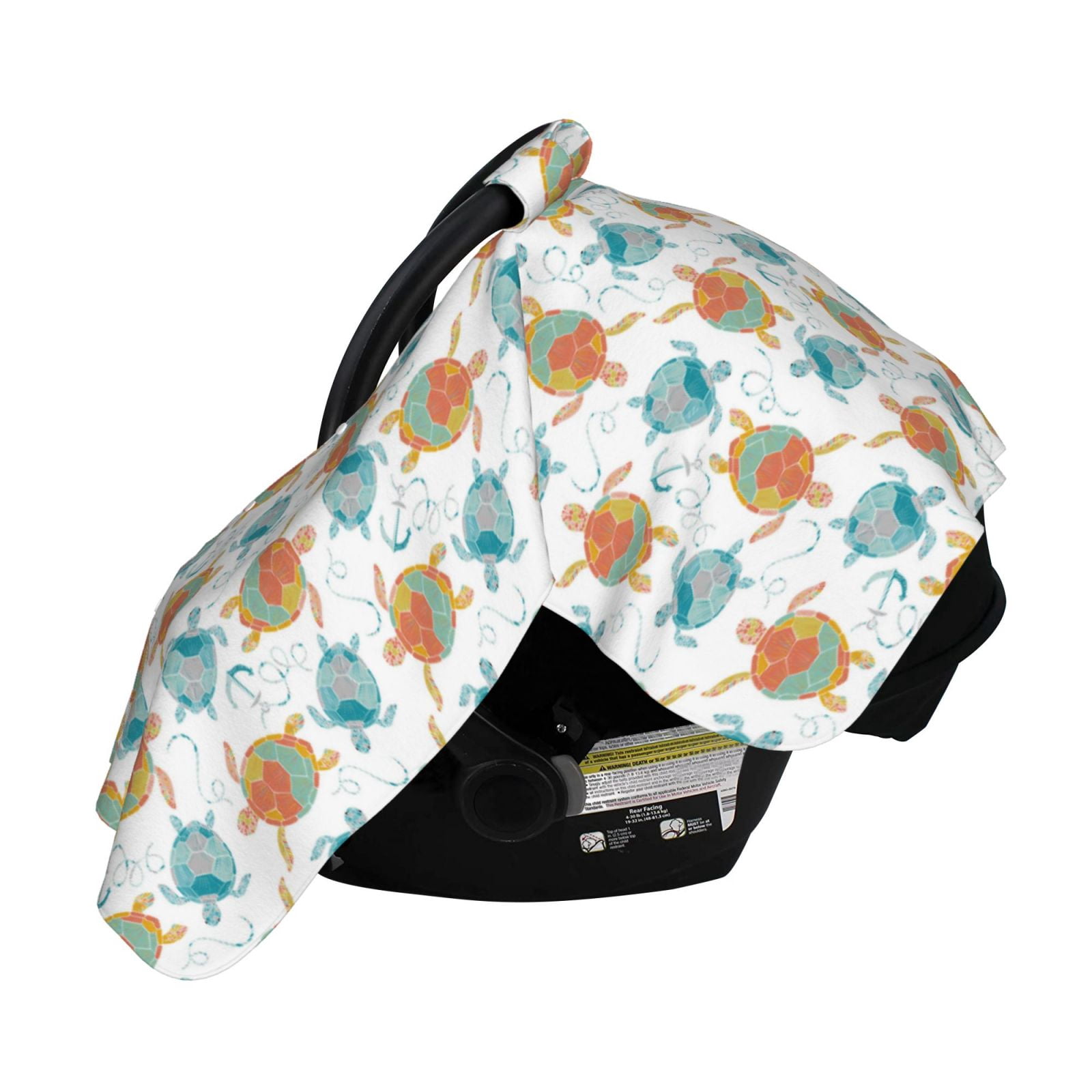 Naloa Sea Turtle Baby Car Seat Cover, Breathable Baby Carrier Cover, Multiuse Baby Carrier Cover & Nursing Breastfeeding Cover