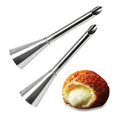 thumbnail image 1 of 2pcs Cream Icing Piping Nozzle Tip Stainless Steel,long Puff Nozzle Tip Decorating Tool, 1 of 5