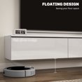 thumbnail image 4 of HOMCOM Meuble Télé Mural avec Rangement, Console Multimédia Flottante, Blanc, 4 of 10