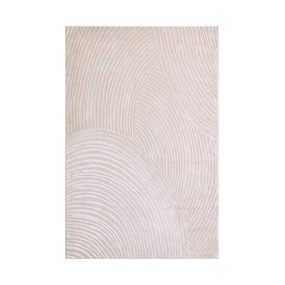 Better Homes & Gardens Kai Carved Ripple Indoor Stain/Fade Resisant Area Rug, Cream, 5'3" x 8'