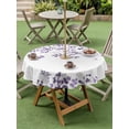 thumbnail image 4 of Outdoor Tablecloth with Umbrella Hole for Patio/Picnic/Party/Camping, Purple Leaves Waterproof Table Cloth Round Cover Washable, Summer Botanical (Dia 54"), 4 of 8