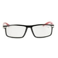 thumbnail image 4 of Black Red Resin Classic Reading Glasses 4.00, Plastic Rectangle Sport Business Readers 4.00 for Men, 4 of 5