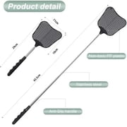 Retractable Fly Swatter with Plant-Shaped Design, Steel Non-Slip Handle and Compact Portable Size for Home Insect Control
