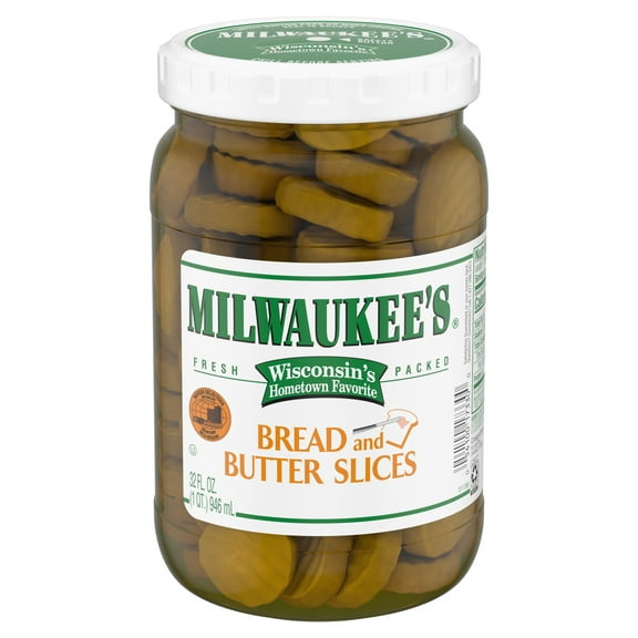 Milwaukee's Pickles, Bread and Butter Slices, 32 fl oz Jar