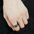 thumbnail image 5 of High polished (no plating) Stainless Steel Ring with Synthetic Synthetic Glass in Emerald for Women Emerald Stone Color Style TK3616 Size 9, 5 of 5