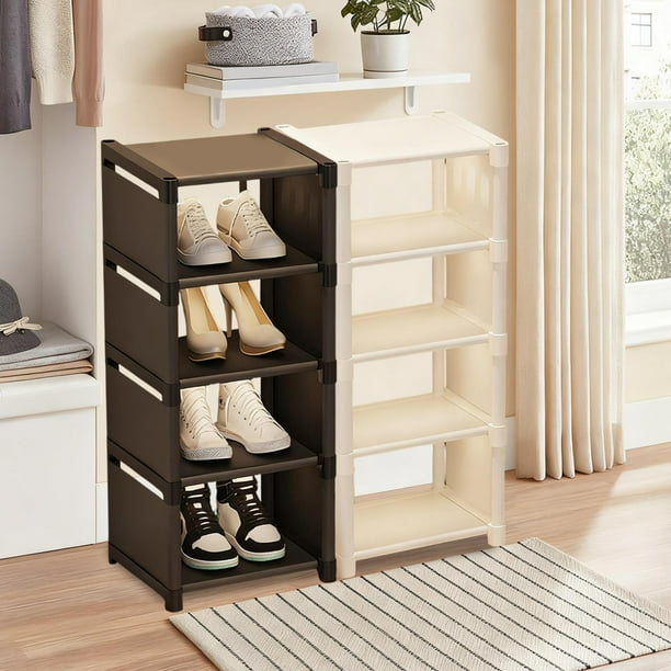 Zapatero De Plástico De Cinco Niveles Organizador de zapatos de 5 niveles, estante de plástico, ahorra espacio Rkxzt