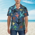 thumbnail image 4 of Colorful Airplanes Men'S 3d Print Casual Button Down Shirts, Novelty Hawaiian Short Sleeves Xl, 4 of 9