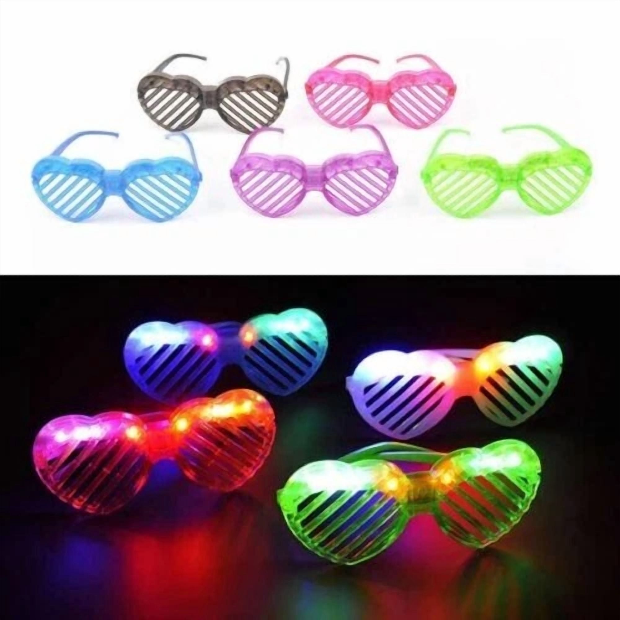 BUTTERFLY- Light-Up Glasses Heart Led Flashing Shutter Retro Glasses Rave Party Favor 12Pks