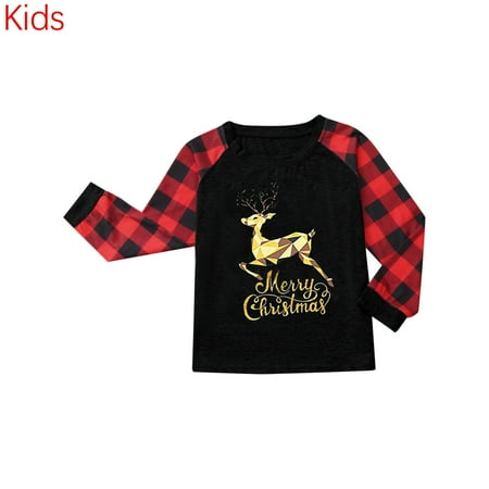 

Tfalo Christmas Pajamas For Family Christmas Parent-Child Print Homewear Pajamas Child Hoodless Sweatshirts Blouse Tops Family Clothes