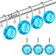 thumbnail image 1 of (Bleu) Lot de 12 crochets décoratifs pour rideau de douche en acr, 1 of 5