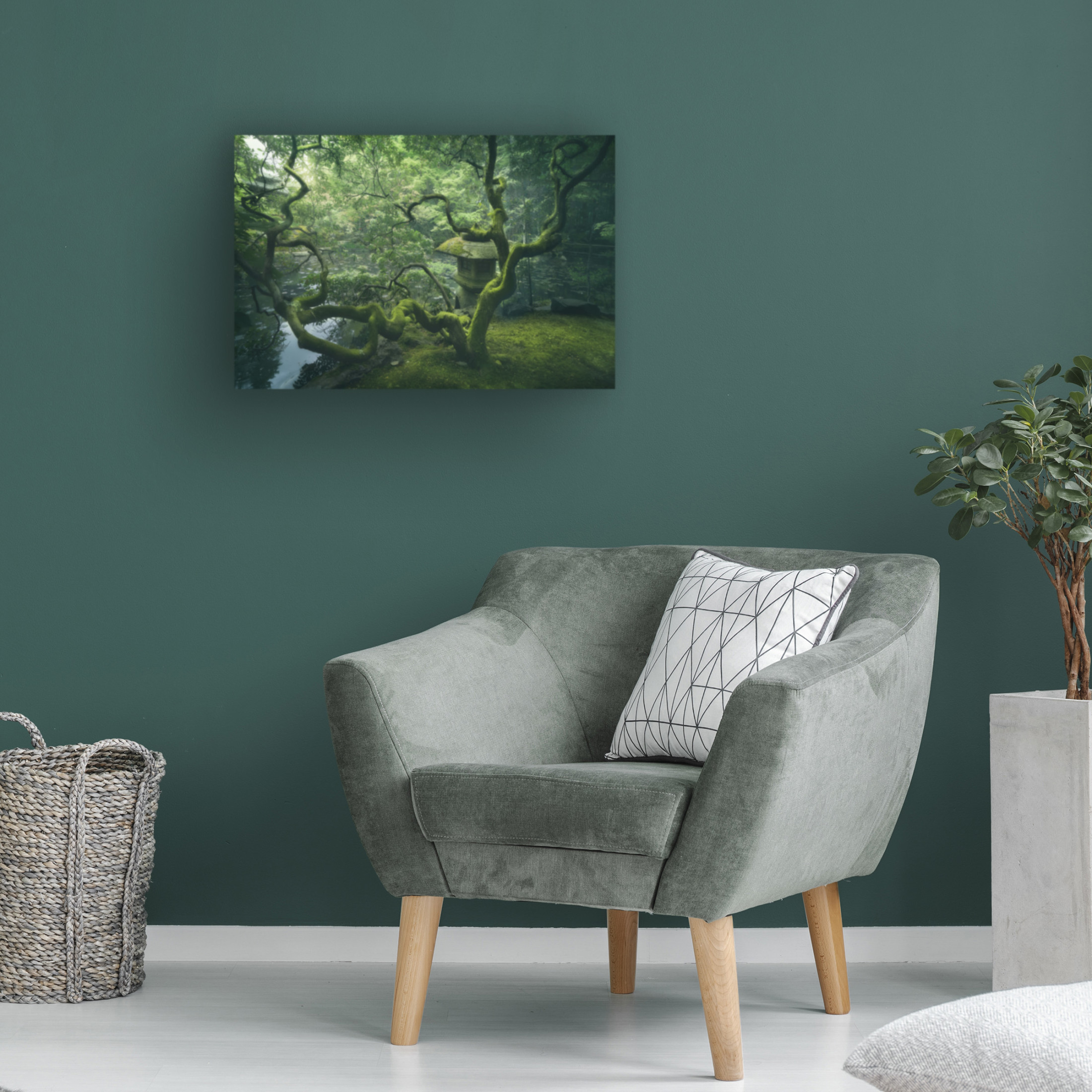 Canvas Wall Art - Javier De La 'Japanese Tree' Wall Art for Living Room, Bedroom, or Office Décor by Trademark Fine Art - 19 x 12 Inches