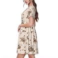 thumbnail image 2 of Disketp Chicken With Floral para Vestido de Manga Corta para Mujeres, Vestidos de Verano para Mujeres, Casual y Holgado para la Playa, 2 of 6