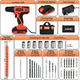 thumbnail image 5 of JUEMEL 20V Electric Cordless Drill Set: 2 Batteries, 3/8" Chuck, 2 Variable Speed, 30pcs Bits, 5 of 7