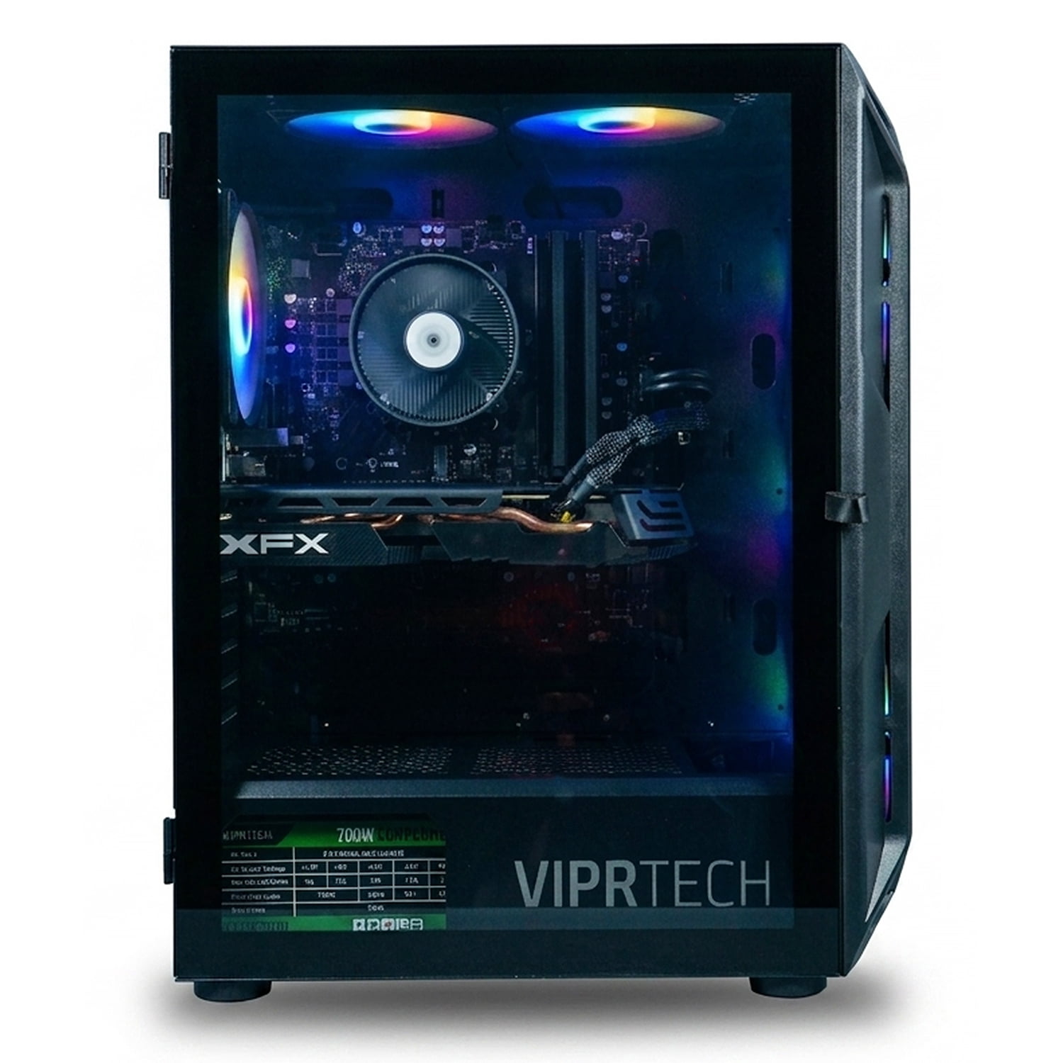 ViprTech Ghost Gaming PC - AMD Ryzen 7 (4.4Ghz), RX 580 8GB, 16GB DDR4, 500GB SSD, Desktop, Onyx Black