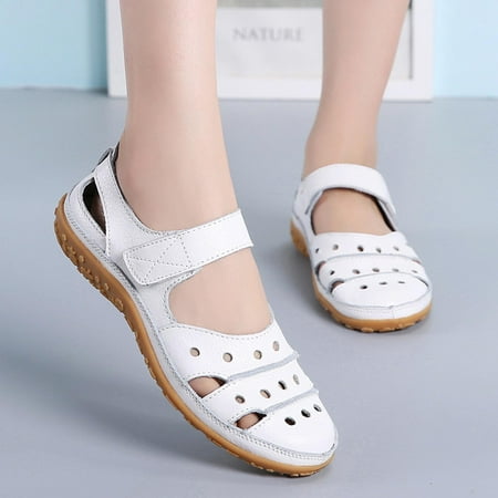 

Lydiaunistar Summer Ladies Sandals Hollow Hole Women s Breathable Nurse Casual Shoes White 9.5(43)