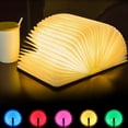 thumbnail image 5 of BE-TOOL LED Book Light Changeable Folding Book Lamp Bedside Lamp with USB Cable Wooden White/Brown, 5 of 8