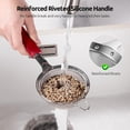 thumbnail image 3 of U-Taste Small Fine Mesh Strainer: 18/8 Stainless Steel 3.35in 30 Mesh Kitchen Food Sieve with Sturdy Riveted Silicone Handle, Heavy Duty Deep Handheld Metal Colander for Tea, Juice (Red), 3 of 9