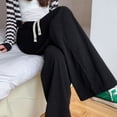 thumbnail image 3 of Pantalones de color crema de jerez de otoño e invierno, pantalones de pana de cintura alta con tiro recto y pierna ancha, pantalones casuales de dosificación., 3 of 5