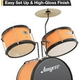 thumbnail image 4 of Drum Set, 1 Wood/Metal AD 150 Three Drums Set, Jazz Rock Includes Bass, 2 Toms, Cymbal, Sticks, Bass Pedal and Stool, Percussion Musical Instrument Birthday Playsetl, 4 of 8