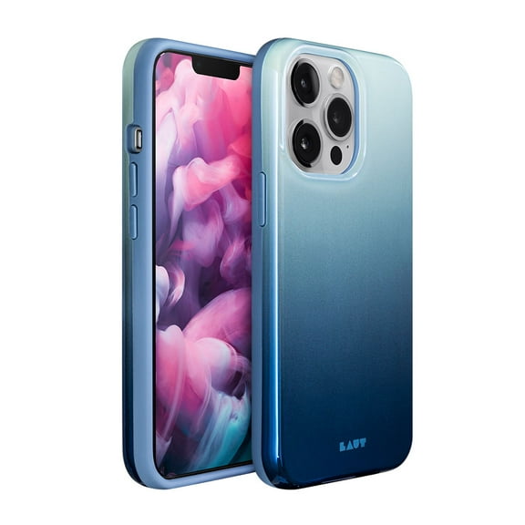 LAUT iPhone 13 Pro Max Case | 13 ft drop protection | Ombre case | Ultimate soft case | Tough exterior | Scratch resistant | Iridescent finish | Colors really pop | HUEX FADE (Electric Blue)