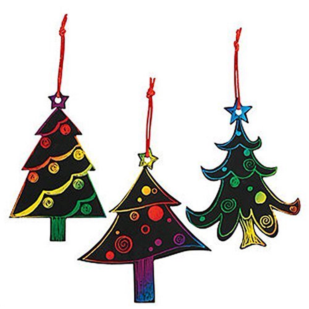 Magic Color Scratch Christmas Tree Ornaments (24 Count) Crafts for