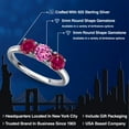thumbnail image 2 of Gem Stone King 925 Sterling Silver Pink Created Sapphire and Red Created Ruby Engagement Ring for Women | 1.75 Cttw | Round 5MM | Gemstone September Birthstone | Size 6, 2 of 6