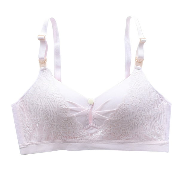 Aayomet Bras for Women Plus Size Gather Anti Sagging Postpartum  Breastfeeding Underwear Women's Steel Ring (Pink, 34)