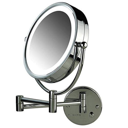 Ovente Lighted Wall Mount Mirror 8 5 Inch Dual Sided 1x 7x