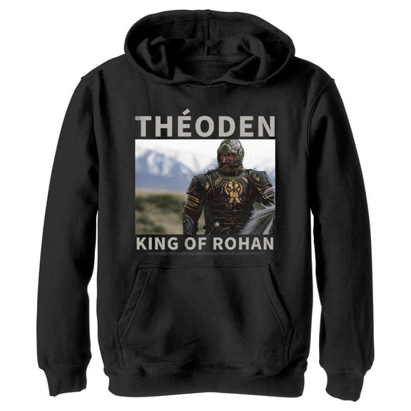 Boy's The Lord of the Rings Return of the King Theoden King of Rohan  Pull Over Hoodie Black Small