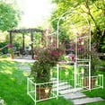 thumbnail image 5 of Metal Garden Arch with Double Gate, Cream White Finish 79.5'' Wide x 86.6'' High for Climbing Plants and Decor, 5 of 10