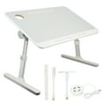 thumbnail image 3 of Trendix Desk on Bed, Height Angle Adjustable Laptop Bed Tray Table with USB Fan and Led Lamp, Laptop Table on Bed, Portable Lap Desk with Foldable Legs, 3 of 7