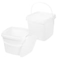 thumbnail image 4 of 2Pack Square Buckets White Plastic Bucket With Lid For General Users Home Use, 4 of 5