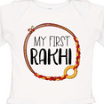 thumbnail image 4 of Inktastic My 1st Rakhi Bracelet, Raksha Bandhan Red and Gold Bracelet Boys or Girls Long Sleeve Baby Bodysuit, 4 of 5
