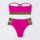 thumbnail image 5 of Traje de baño de bikini bandeau sin tirantes con abertura y anillo en O para mujer, 5 of 7