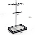 thumbnail image 2 of Meangood Jewelry Tree Stand Organizer 3 in 1 Necklace Organizer Display Bracelet Earrings and Ring Tray Jewelry Holder Hanger Metal, Black, 2 of 6